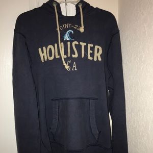 Dark blue Hollister hoodie.